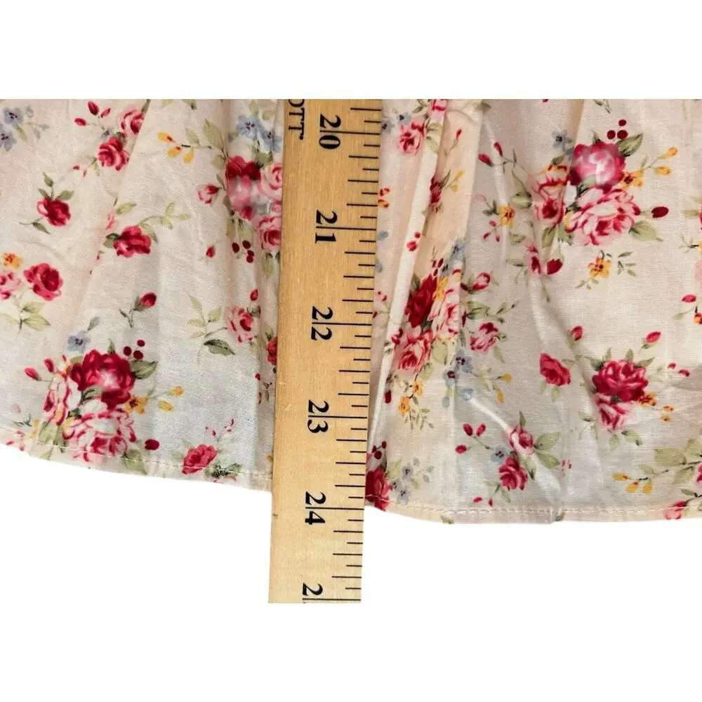 Tuckernuck Hyacinth House Ava Floral Peplum Blouse Medium Preppy Puff Sleeve Top